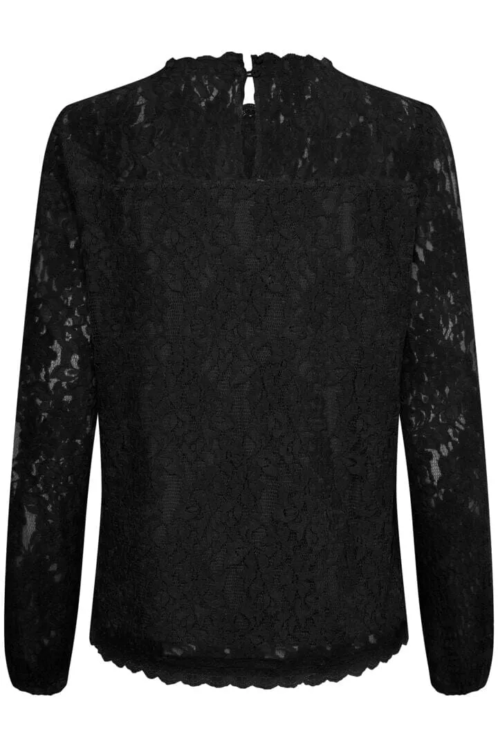 LINED BLACK LACE TOP