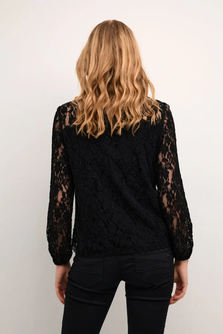 LINED BLACK LACE TOP