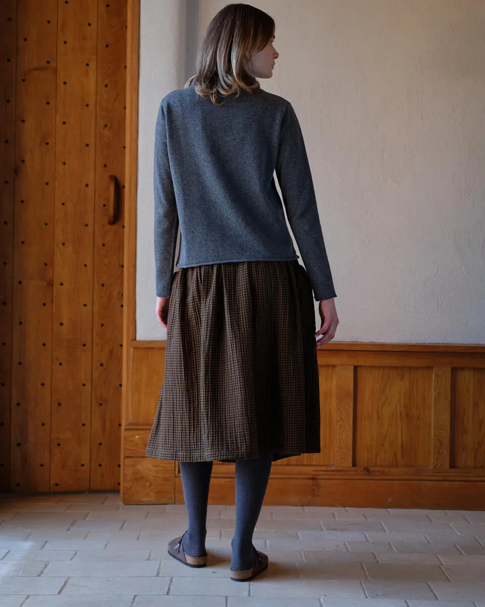 Nora Casual Skirt in Khaki Check