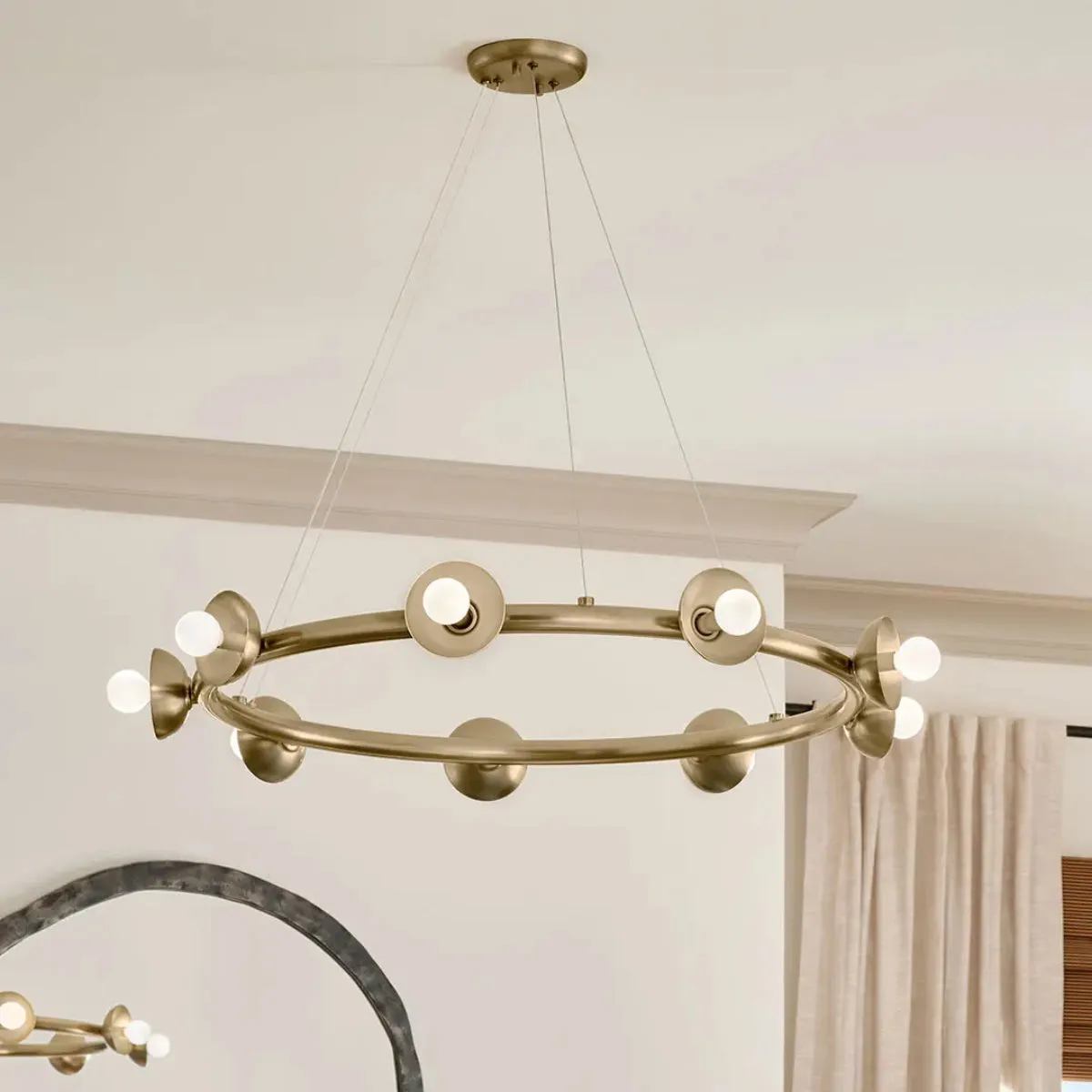 Palta 35" 9-Light Chandelier, Champagne Bronze Finish