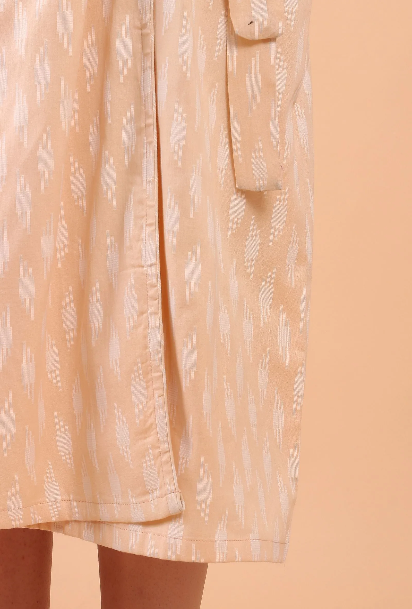 Peach Cotton Wrap Dress