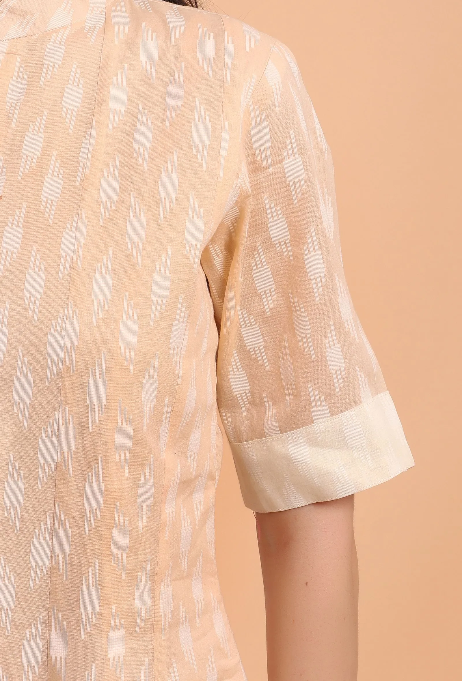 Peach Flared Cotton Kurta