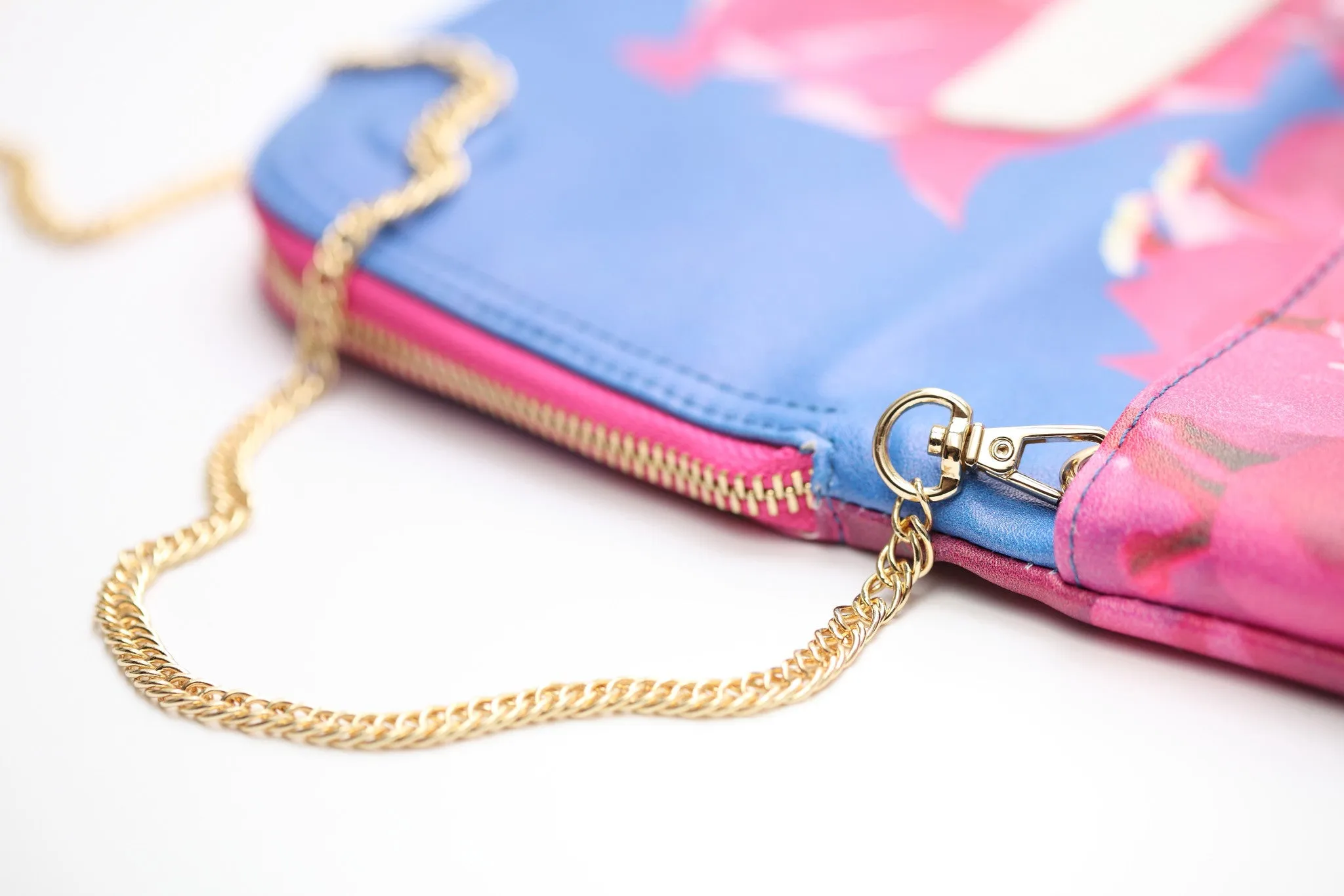 Pink Bougainvillea & Blue Sky Print Clutch