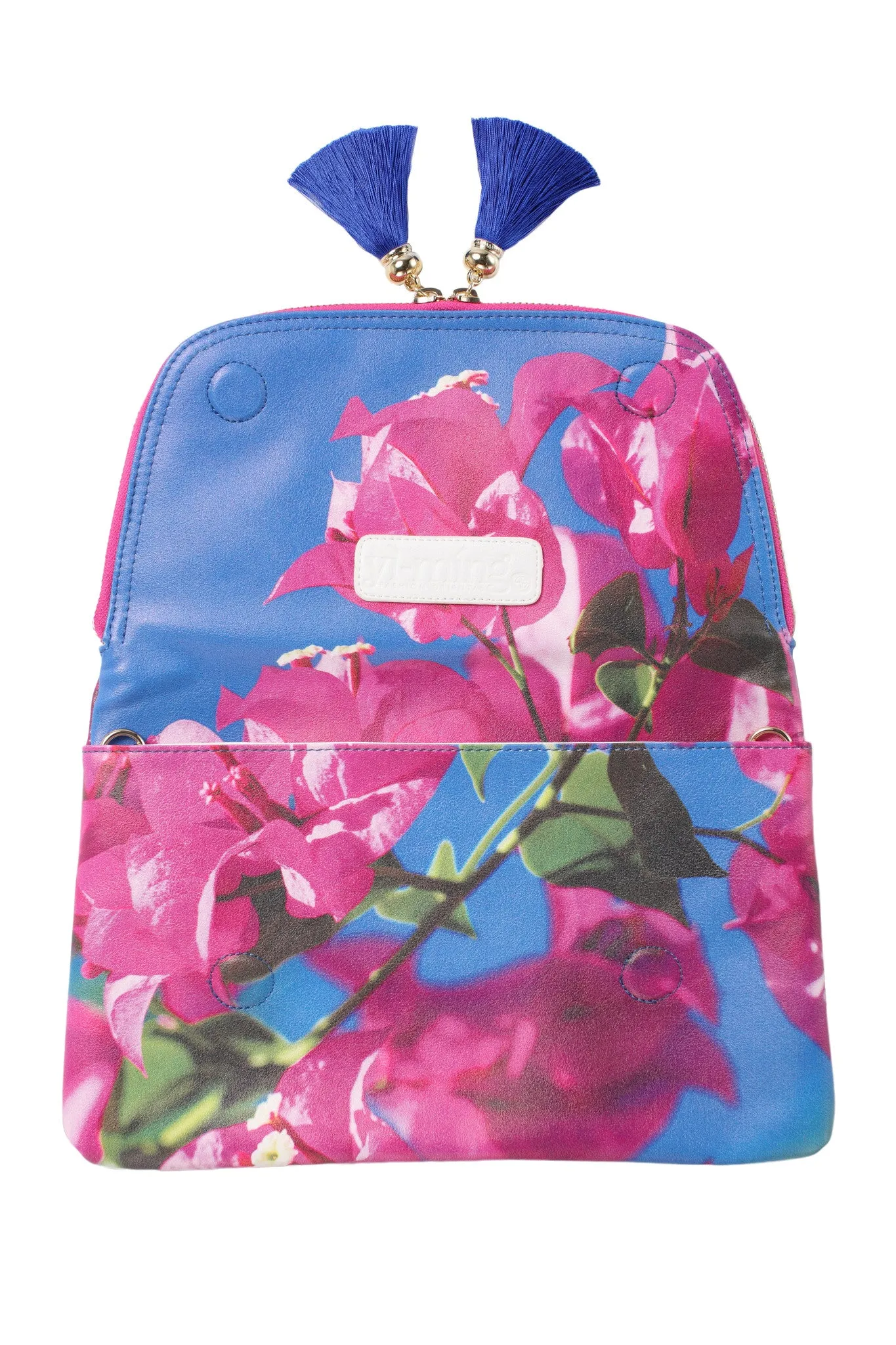 Pink Bougainvillea & Blue Sky Print Clutch