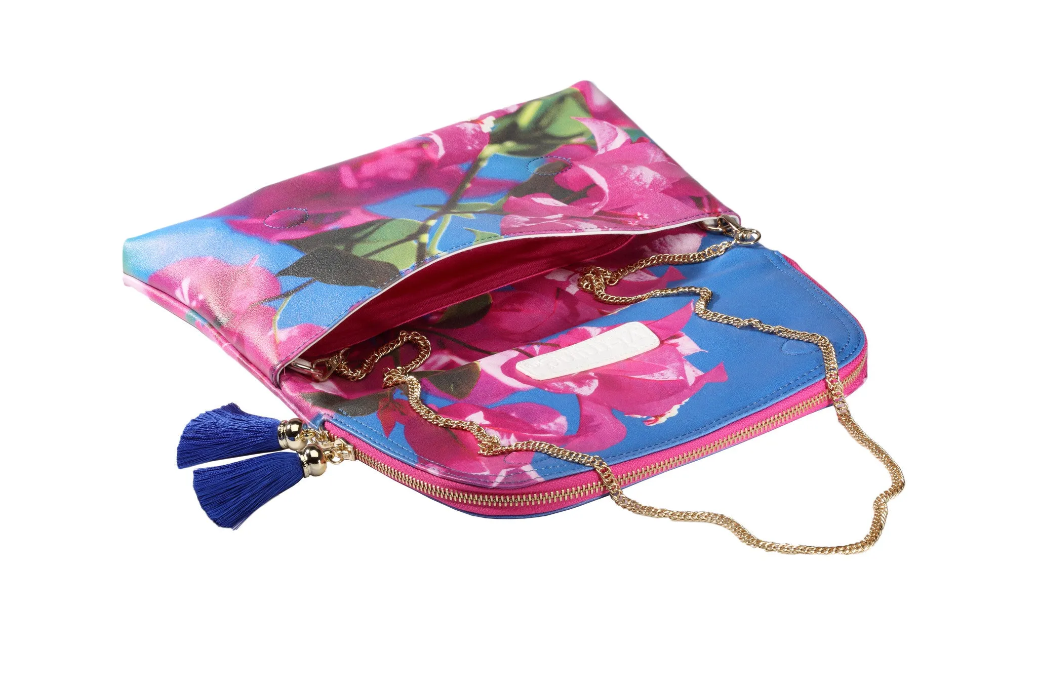 Pink Bougainvillea & Blue Sky Print Clutch