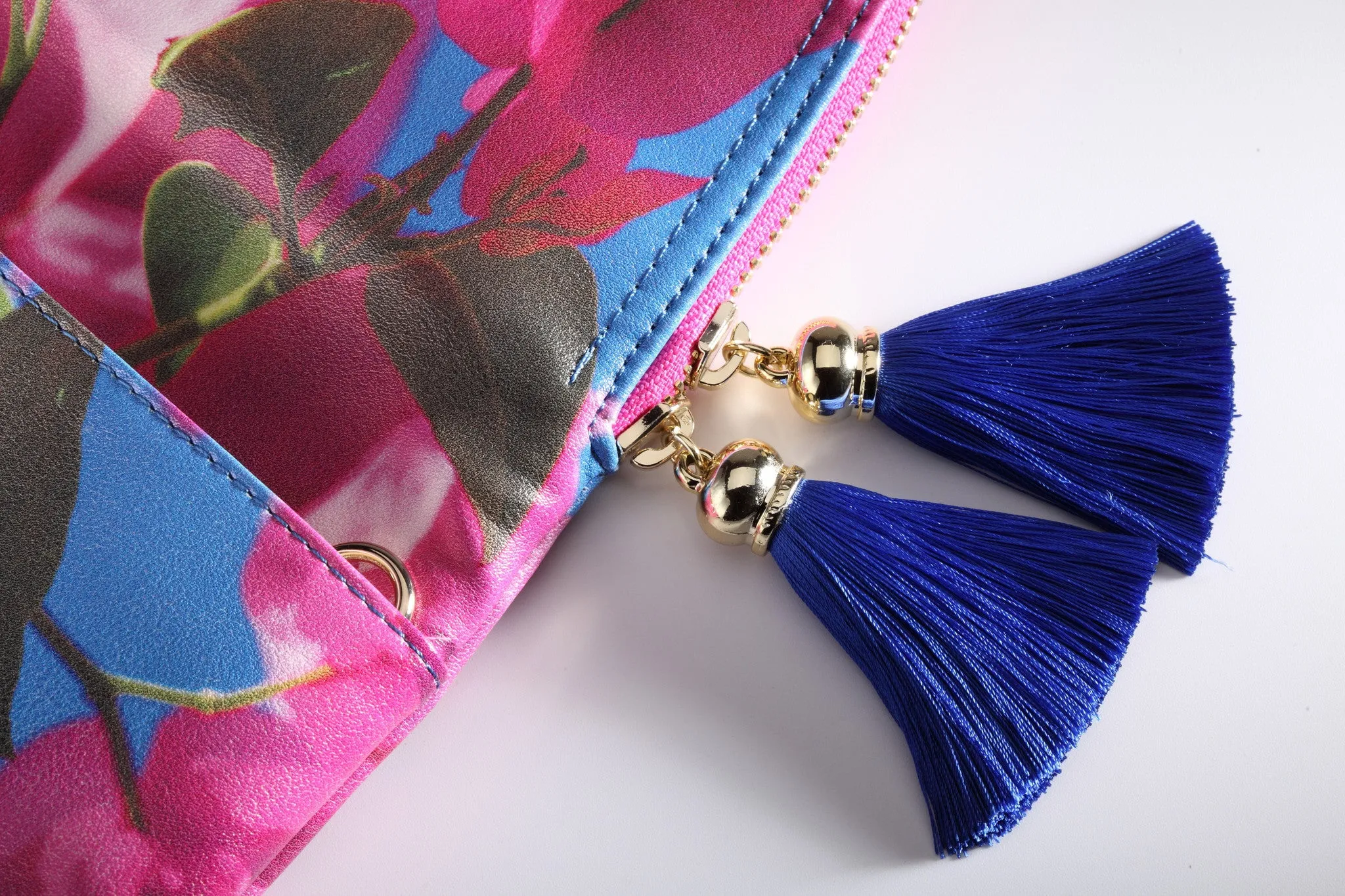 Pink Bougainvillea & Blue Sky Print Clutch