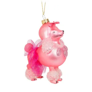 Pink Poodle w/Tutu Ornament-5"H