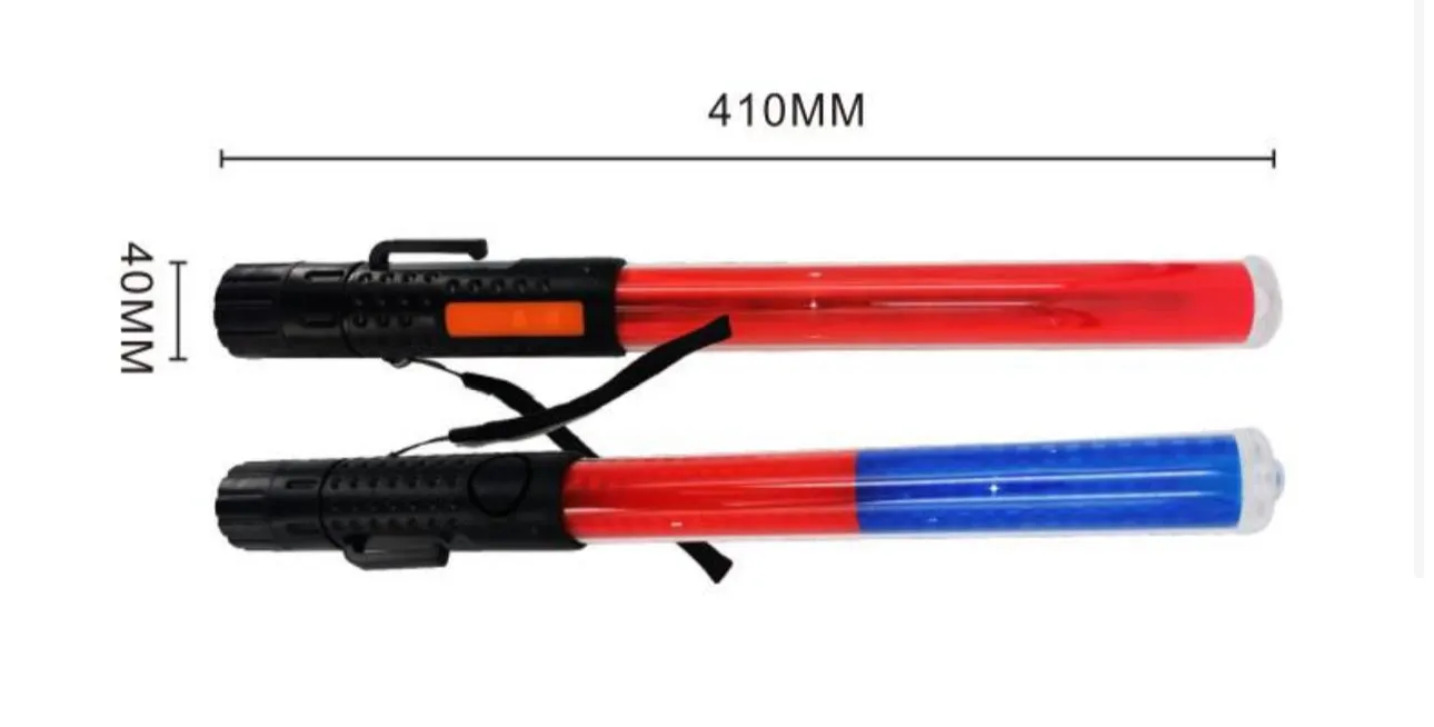 Rechargable Traffic LED Baton RED / RED BLUE / BLUE Magnet