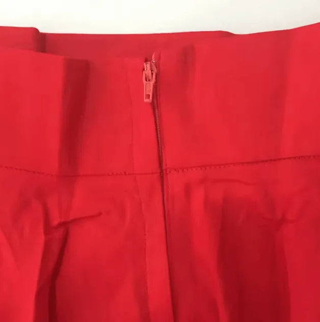 Red Cotton Full Circle Skirt