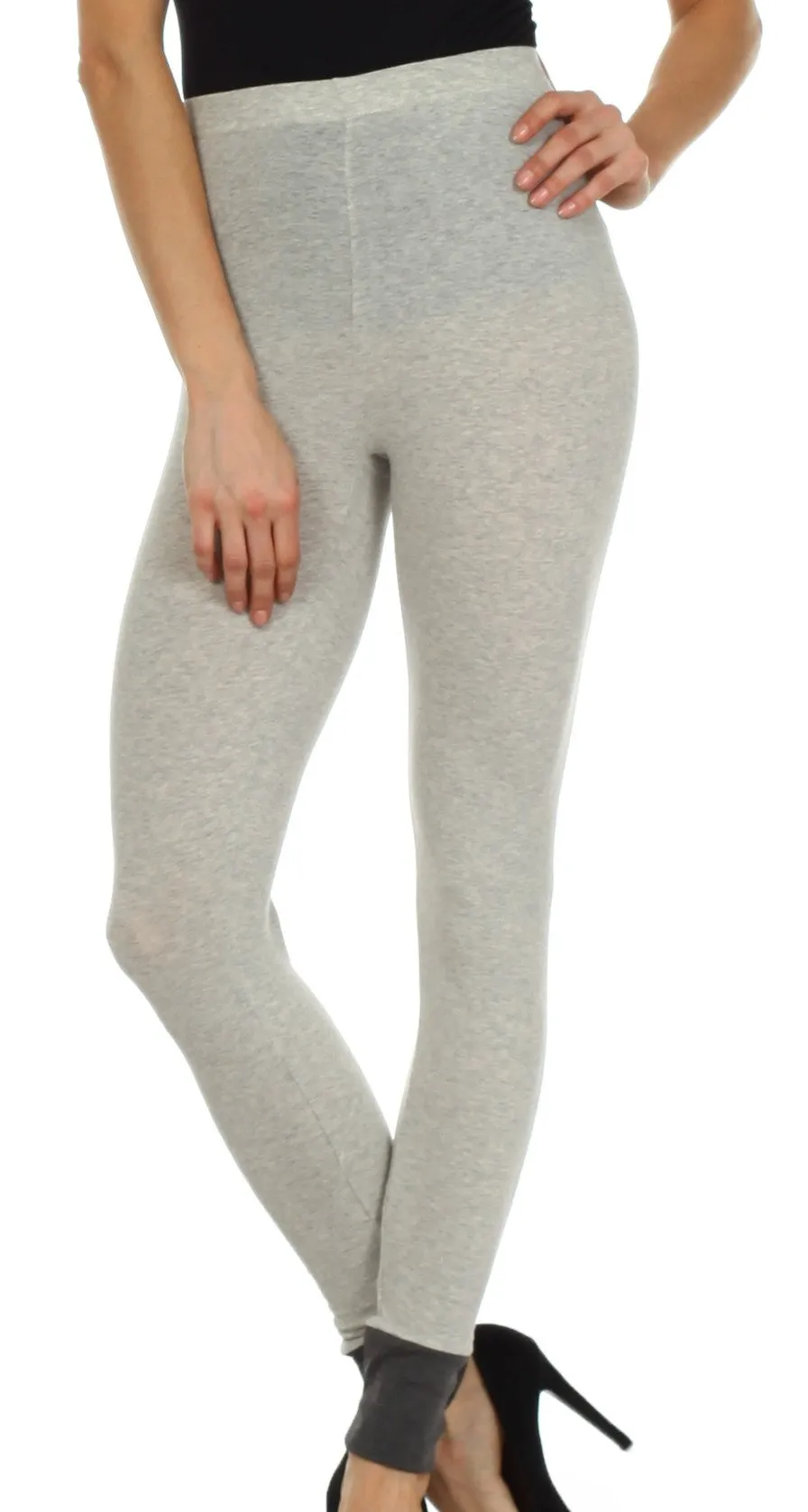 Sakkas Contrast Ankle Cotton Blend Leggings