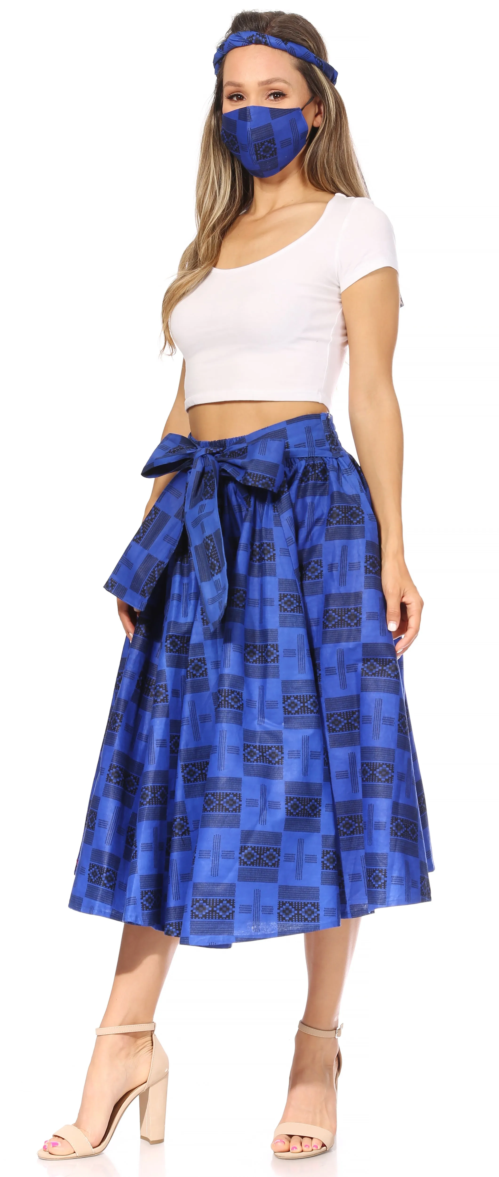 Sakkas Second African Dutch Ankara Wax Print Full Circle Skirt