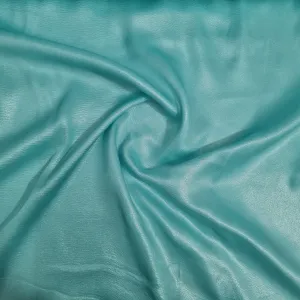 Sea Green Solid Silver Shimmer Georgette Satin