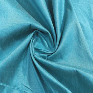 Turquoise Green Solid Dupian Silk Fabric