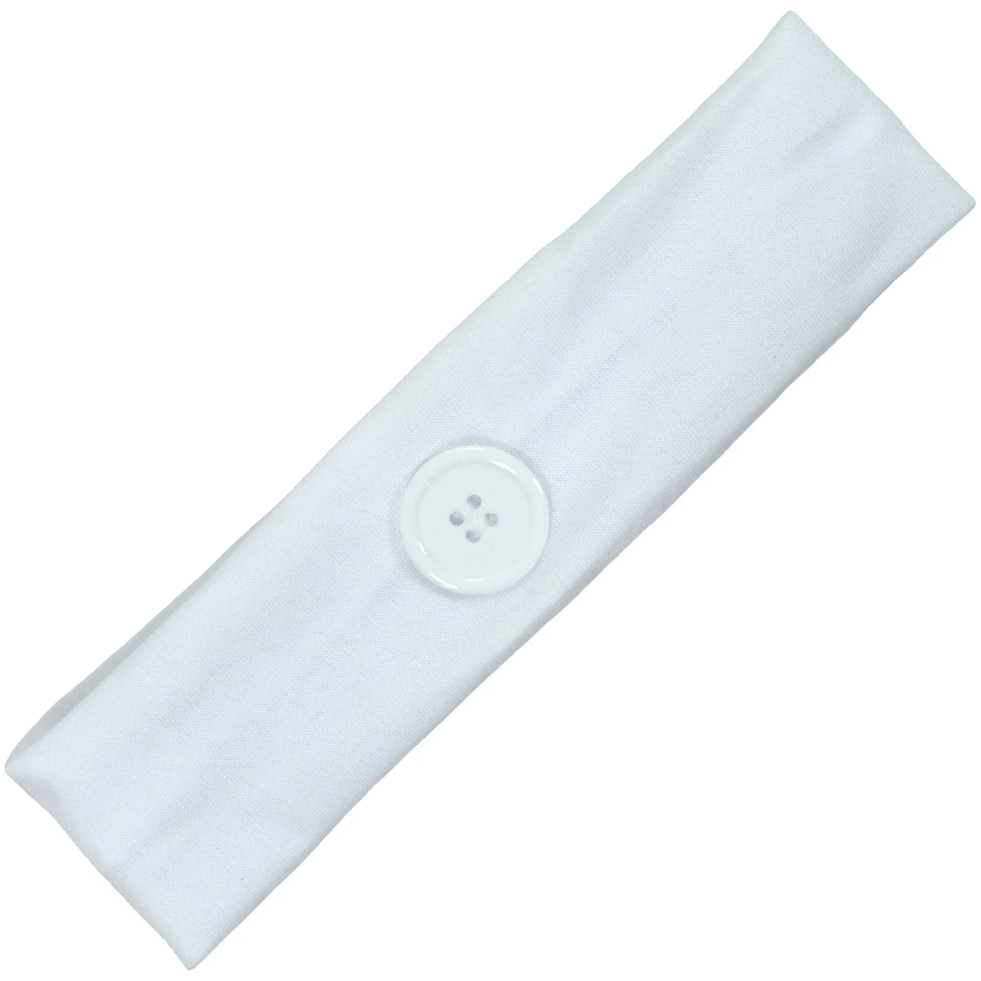 White Button Headband for Mask