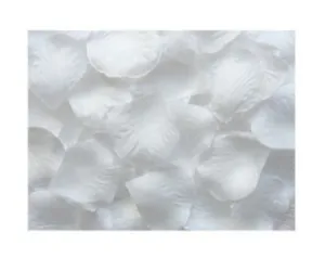 White Fabric Rose Petals | 400 ct